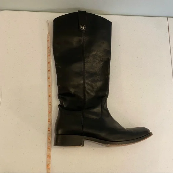 Frye Melissa Button Black Leather Knee High Boot Extended Calf size 9 - Picture 8 of 10